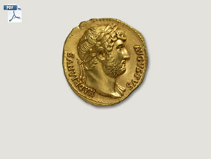 Aureus, geprägt unter dem römischen Kaiser Hadrian, Rom, 128 n. Chr.